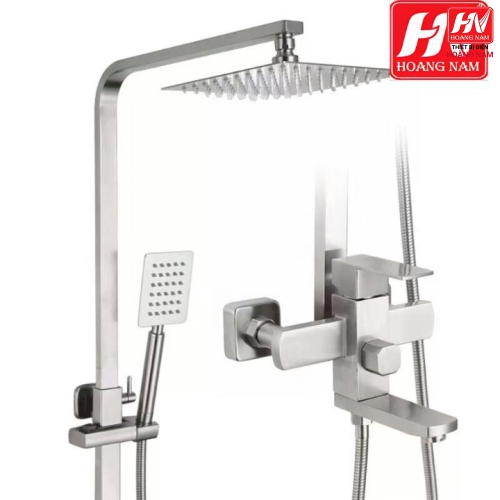 [ CHÍNH HÃNG ] Sen Cây Tắm Đứng Inox SUS 304 Mờ Vòi Sen Cây Vuông Nóng Lạnh 3 Chế Độ Xả Nước Chống Han Gỉ Chống Bám Cặn Canxi
