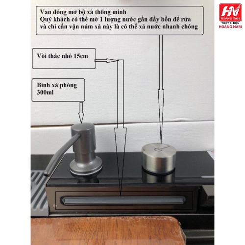 [ CHÍNH HÃNG] Chậu rửa bát hiển thị nhiệt độ 6 phím đàn, bồn rửa chén 6 phím vòi xả thác Mission