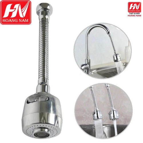 [CHÍNH HÃNG] Đầu vòi tăng áp Inox cần lò xo chất lượng cao xoay 180
