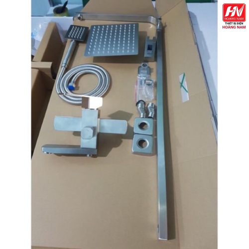 [ CHÍNH HÃNG ] Sen Cây Tắm Đứng Inox SUS 304 Mờ Vòi Sen Cây Vuông Nóng Lạnh 3 Chế Độ Xả Nước Chống Han Gỉ Chống Bám Cặn Canxi