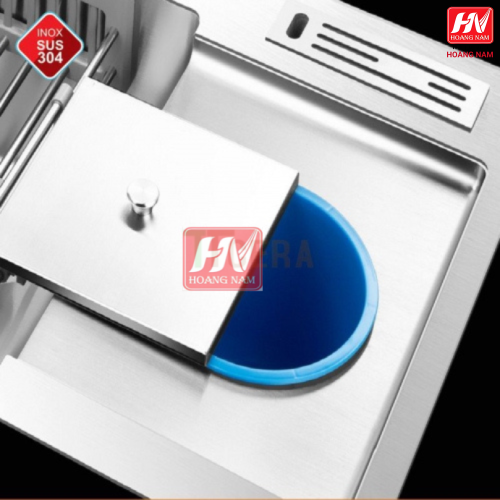 [CHÍNH HÃNG] Chậu Rửa Chén Vắt Dao Hộc Rác INOX 304 dồng thau nguyên khối 1000x480x240mm Tặng rỗ rữa rau củ