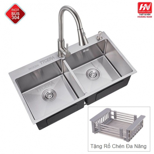 [CHÍNH HÃNG] Chậu Rửa Chén INOX 304 dồng thau nguyên khối 820/900/1000mm