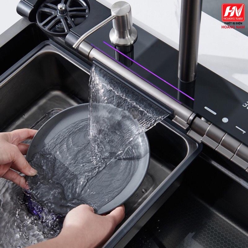 [ CHÍNH HÃNG] Chậu rửa bát hiển thị nhiệt độ 6 phím đàn, bồn rửa chén 6 phím vòi xả thác Mission
