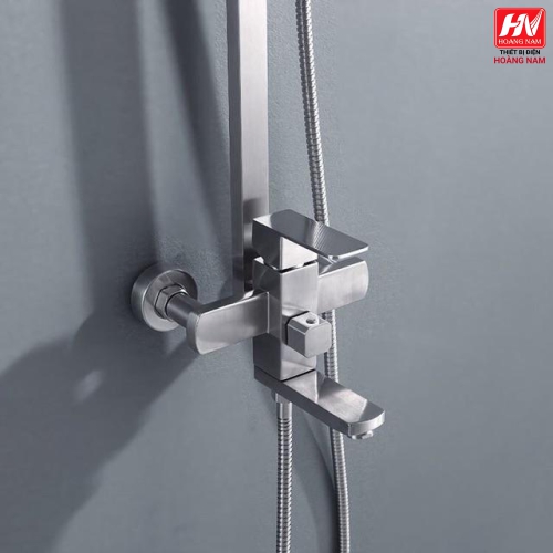 [ CHÍNH HÃNG ] Sen Cây Tắm Đứng Inox SUS 304 Mờ Vòi Sen Cây Vuông Nóng Lạnh 3 Chế Độ Xả Nước Chống Han Gỉ Chống Bám Cặn Canxi