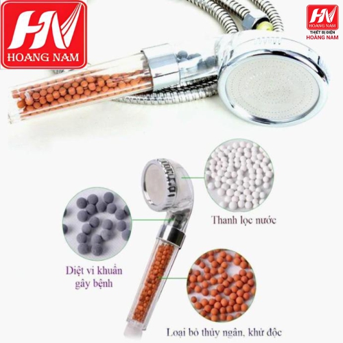 [CHÍNH HÃNG] Vòi tắm hoa sen tăng áp có hạt lọc nano chính hãng - Bàn Chải voinuoc xoay